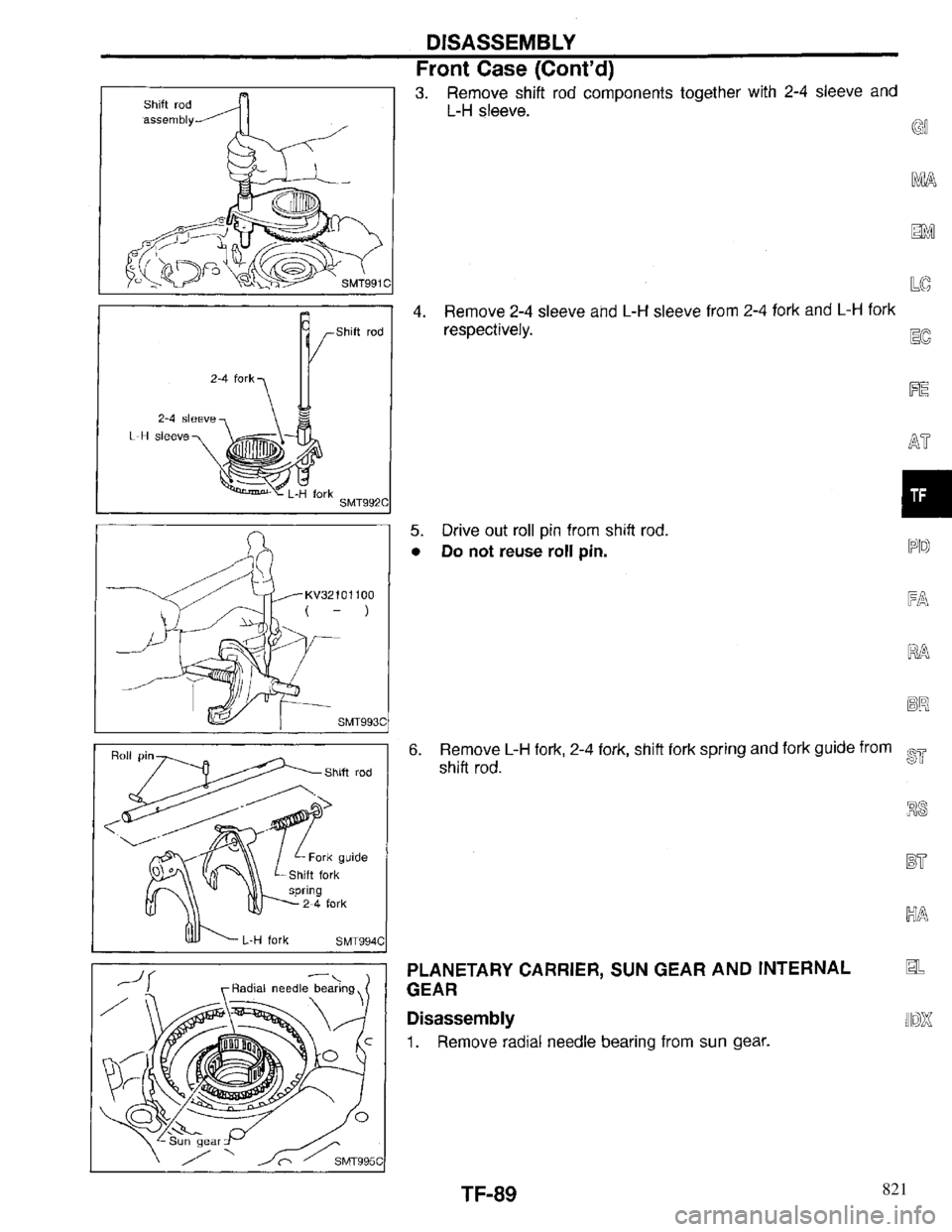 INFINITI QX4 1997  Factory Service Manual 821 