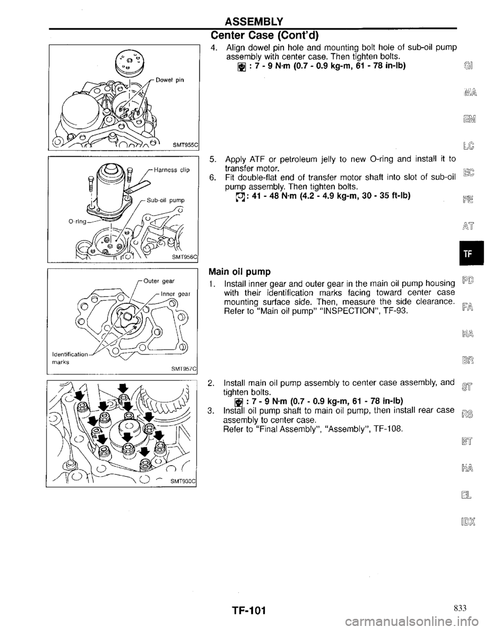 INFINITI QX4 1997  Factory Service Manual 833 