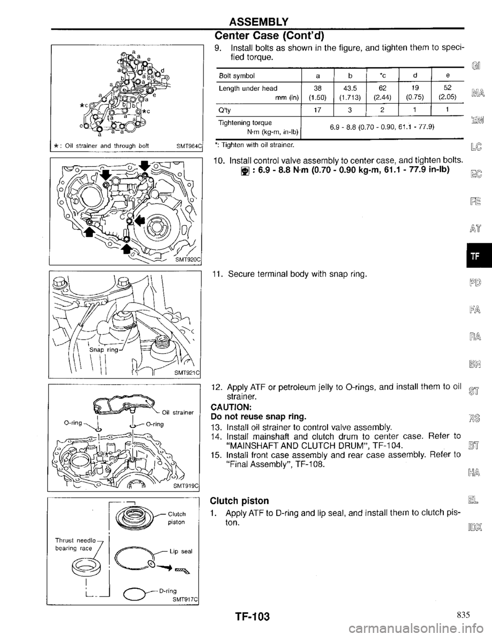INFINITI QX4 1997  Factory Service Manual 835 