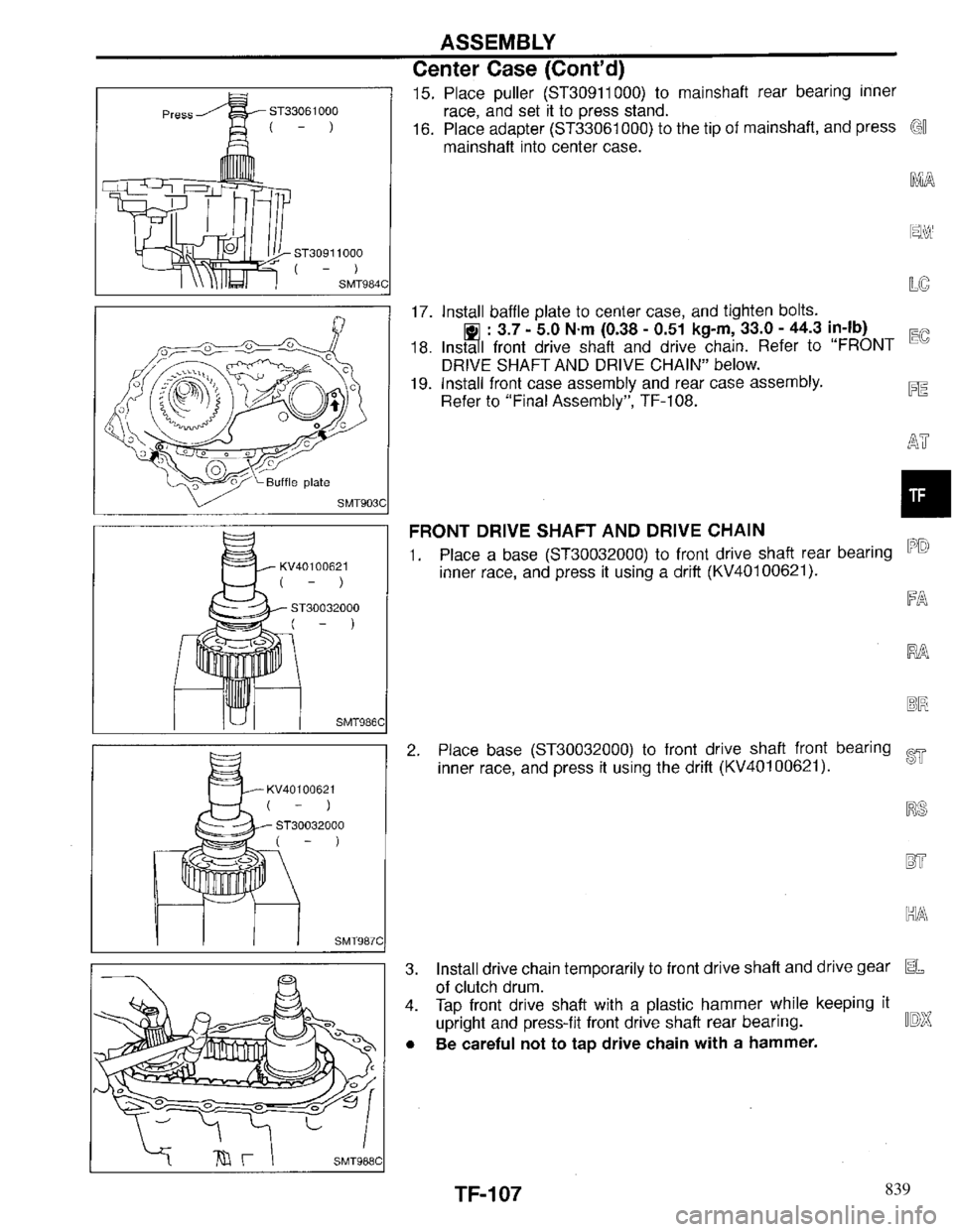 INFINITI QX4 1997  Factory Service Manual 839 
