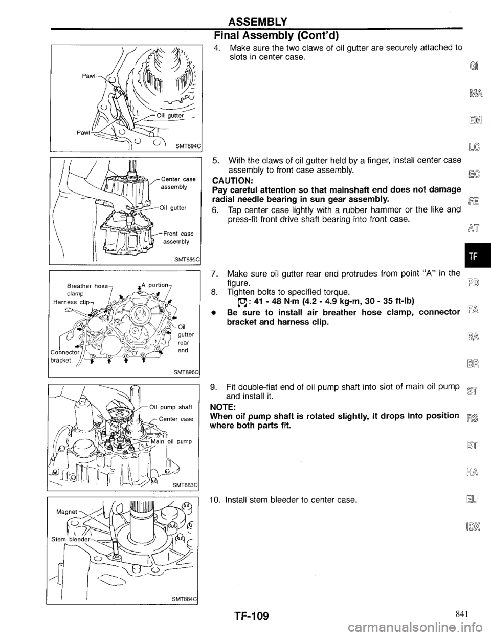 INFINITI QX4 1997  Factory Service Manual 841 