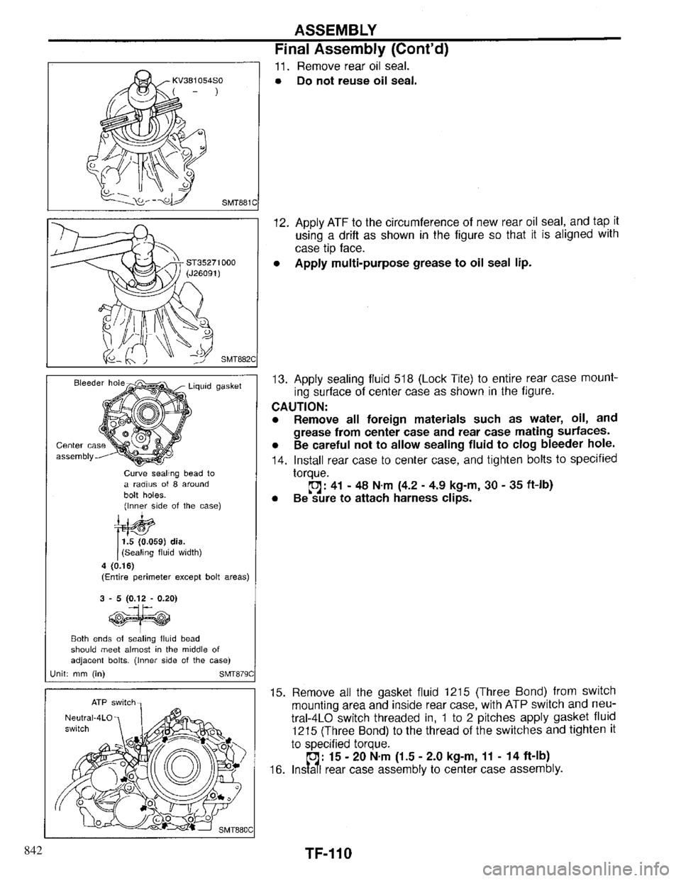 INFINITI QX4 1997  Factory Service Manual 842 