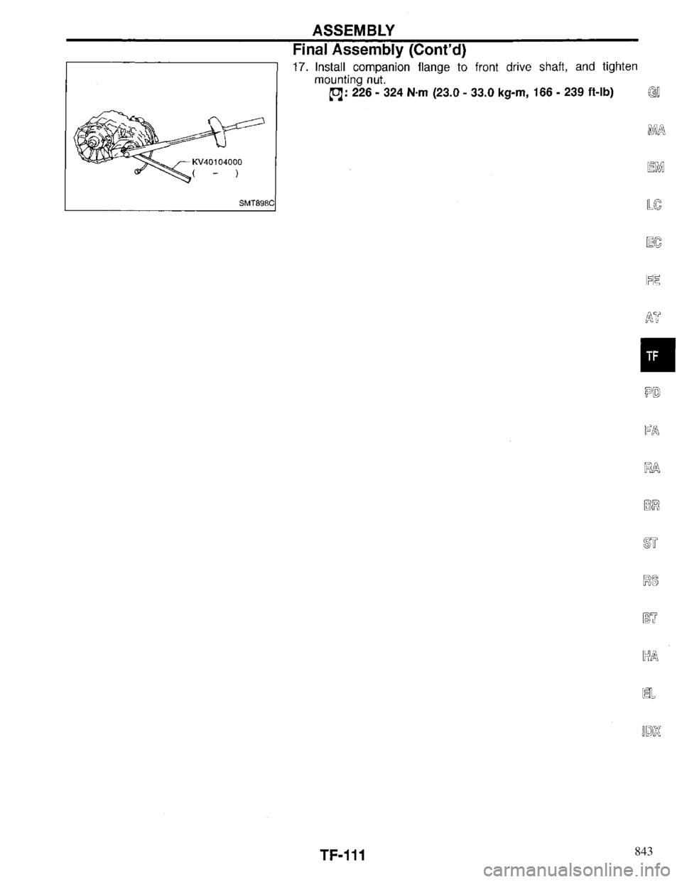 INFINITI QX4 1997  Factory Service Manual 843 