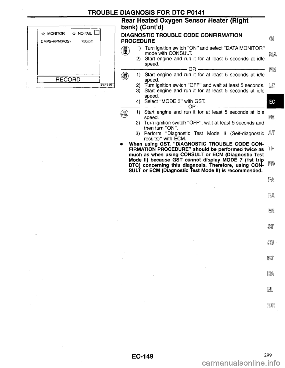 INFINITI QX4 1997  Factory Service Manual 299 