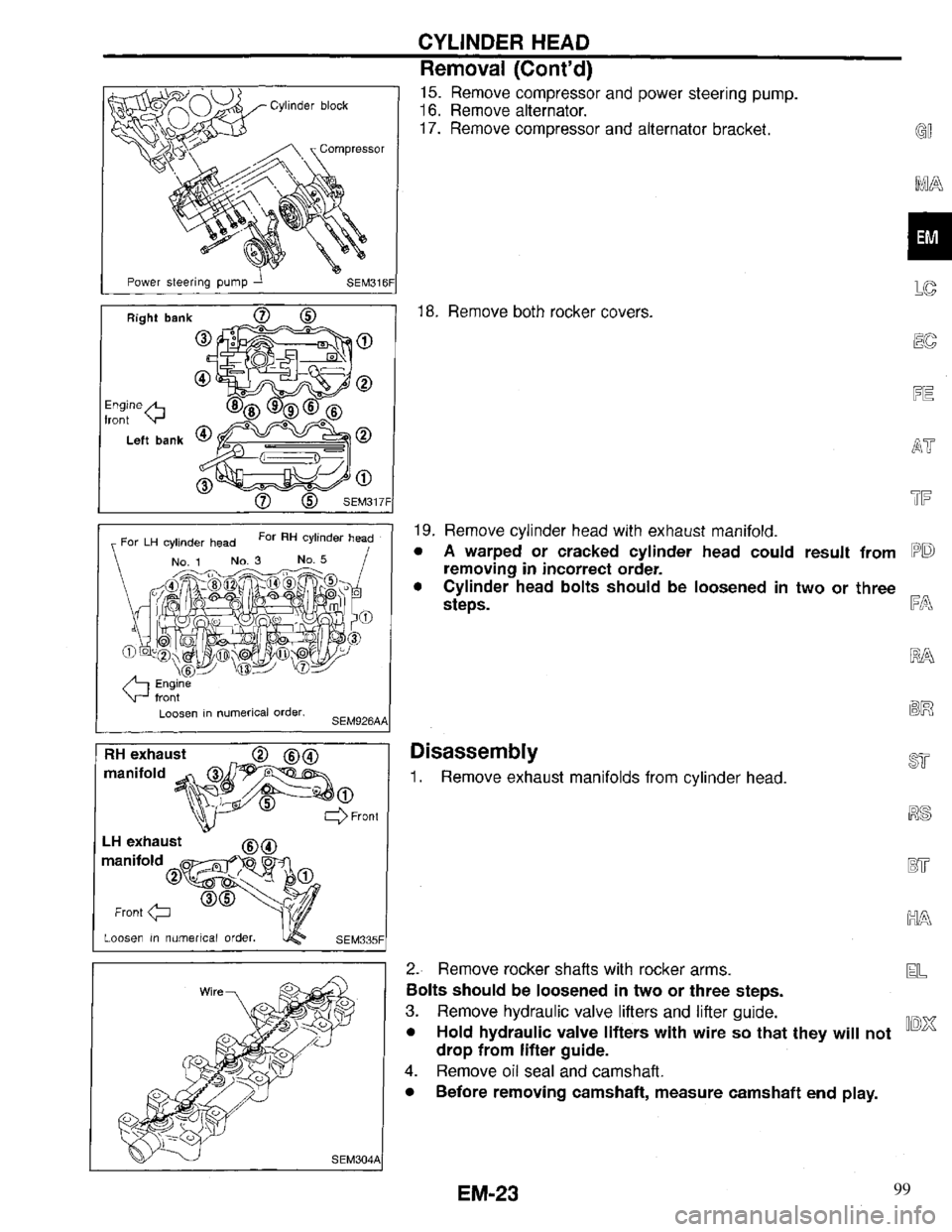 INFINITI QX4 1997  Factory Service Manual 99 