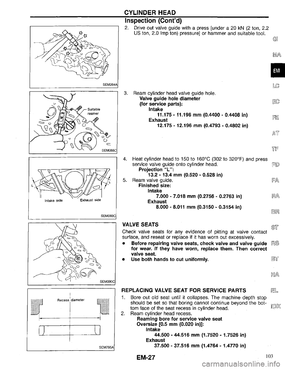 INFINITI QX4 1997  Factory Service Manual 103 