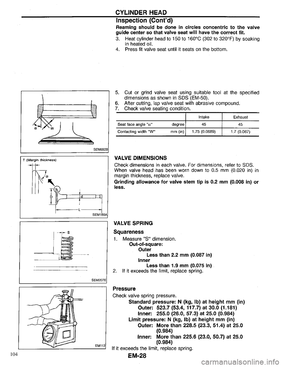 INFINITI QX4 1997  Factory Service Manual 104 