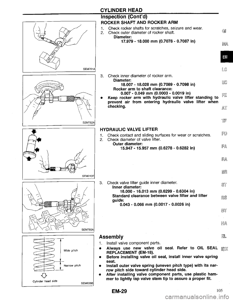INFINITI QX4 1997  Factory Service Manual 105 