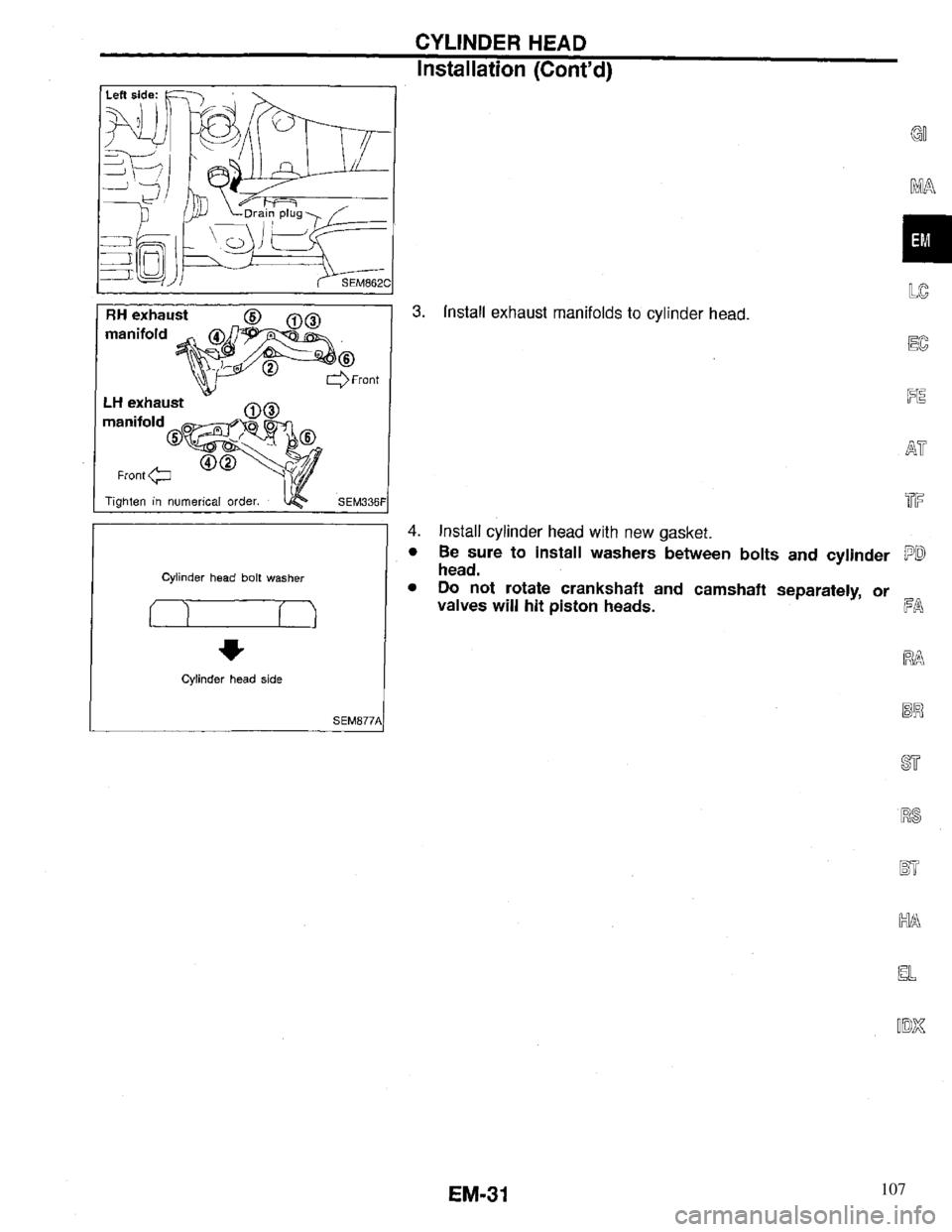 INFINITI QX4 1997  Factory Service Manual 107 