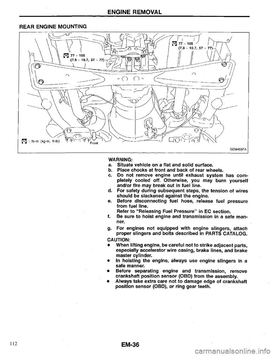 INFINITI QX4 1997  Factory Service Manual 112 