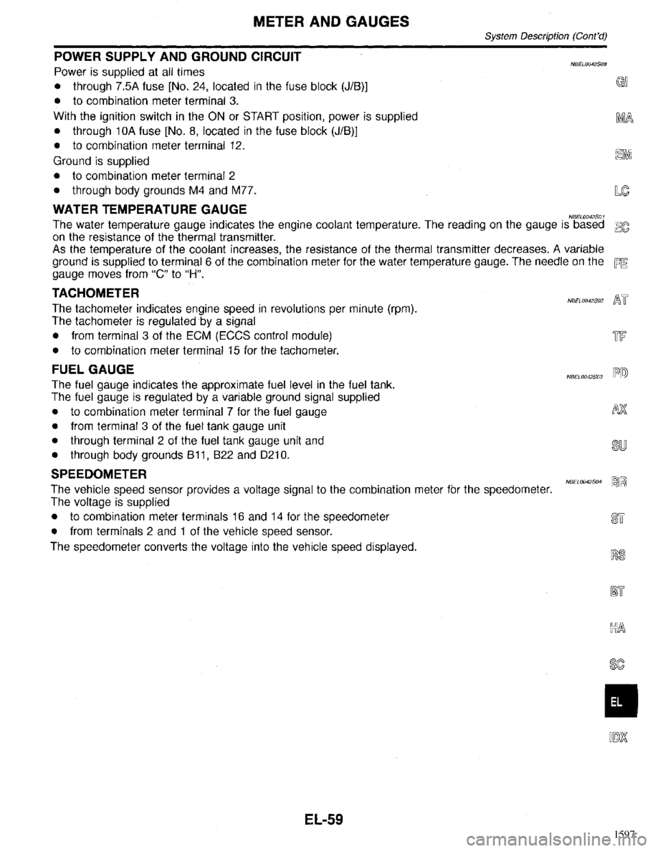 INFINITI QX4 1998  Factory Service Manual 1597 