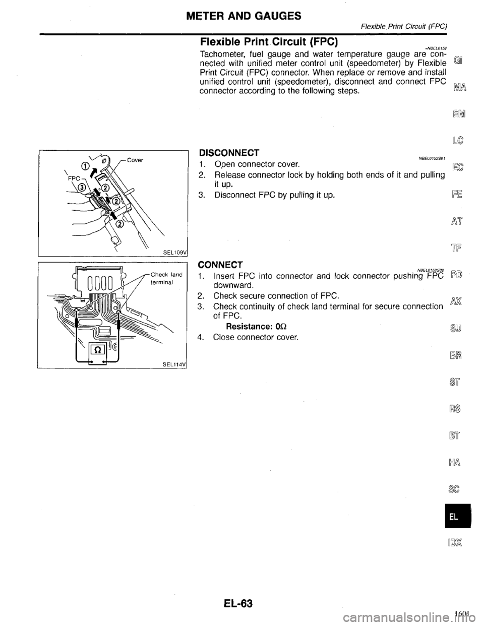 INFINITI QX4 1998  Factory Service Manual 1601 