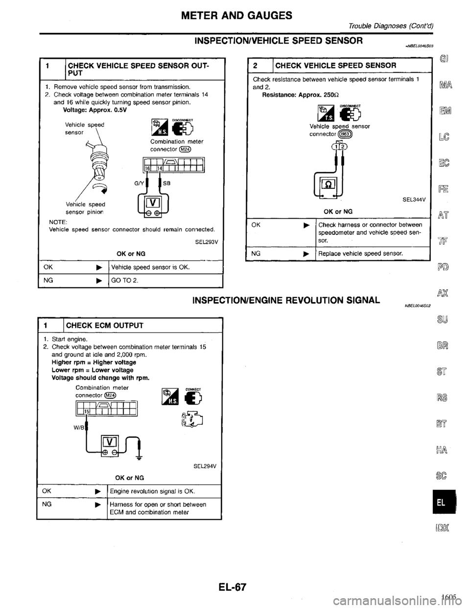 INFINITI QX4 1998  Factory Service Manual 1605 