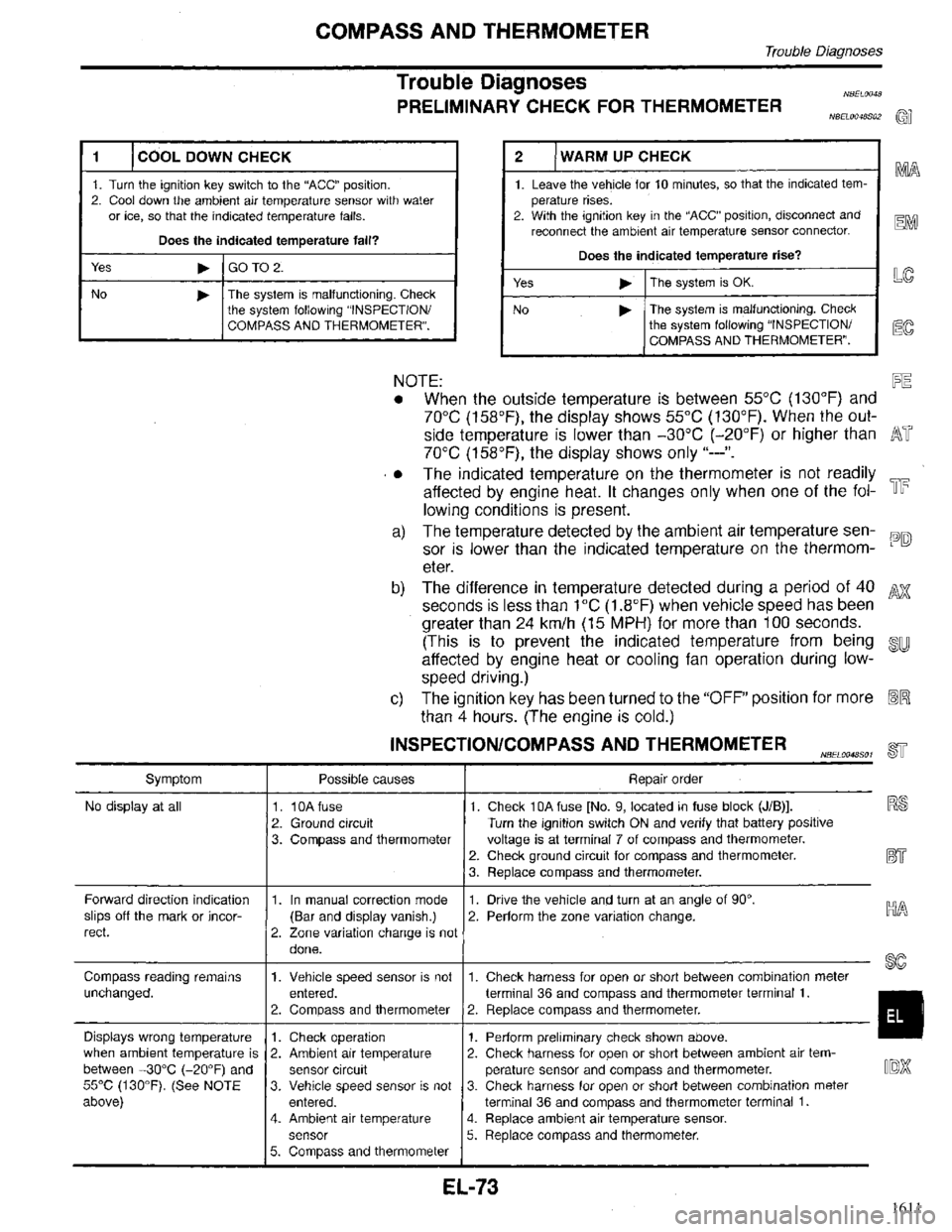 INFINITI QX4 1998  Factory Service Manual 1611 