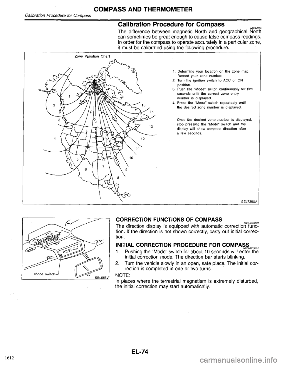 INFINITI QX4 1998  Factory Service Manual 1612 