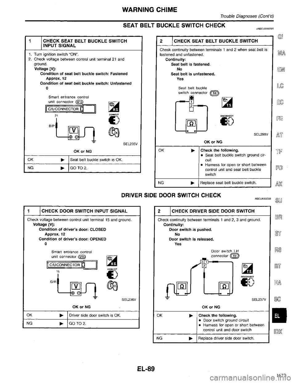 INFINITI QX4 1998  Factory Service Manual 1627 