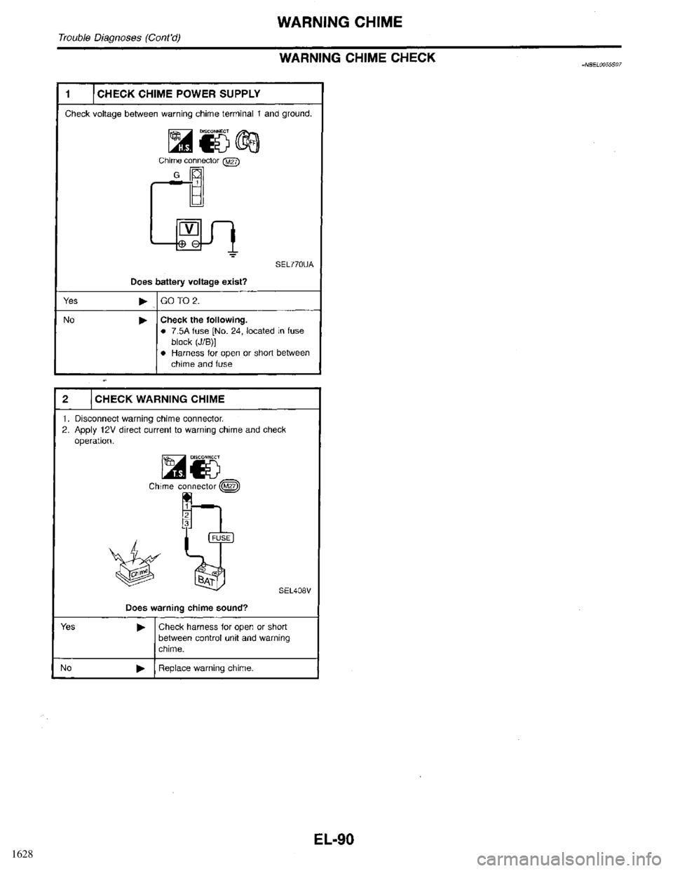 INFINITI QX4 1998  Factory Service Manual 1628 