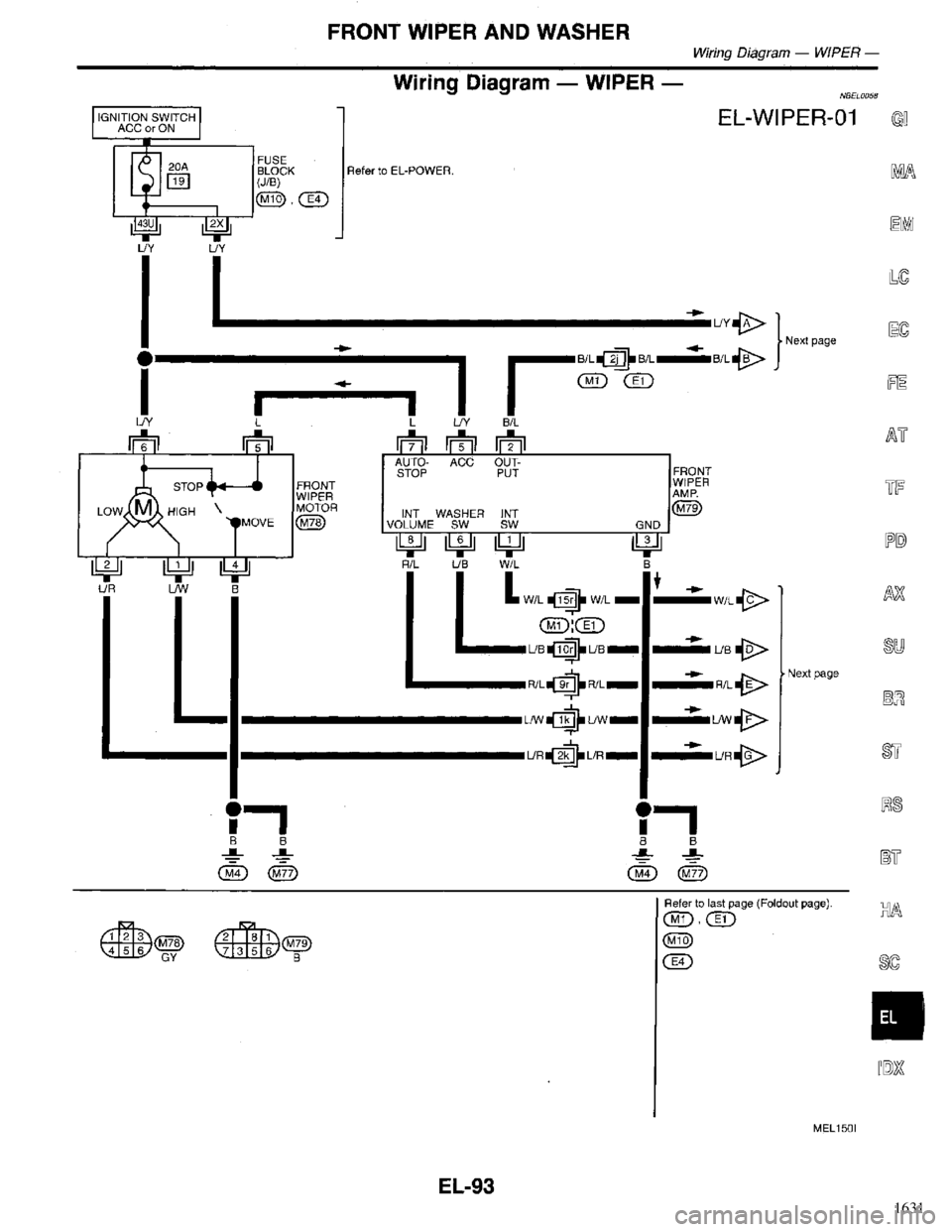 INFINITI QX4 1998  Factory Service Manual 1631 