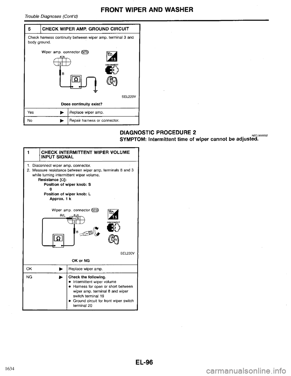 INFINITI QX4 1998  Factory Service Manual 1634 