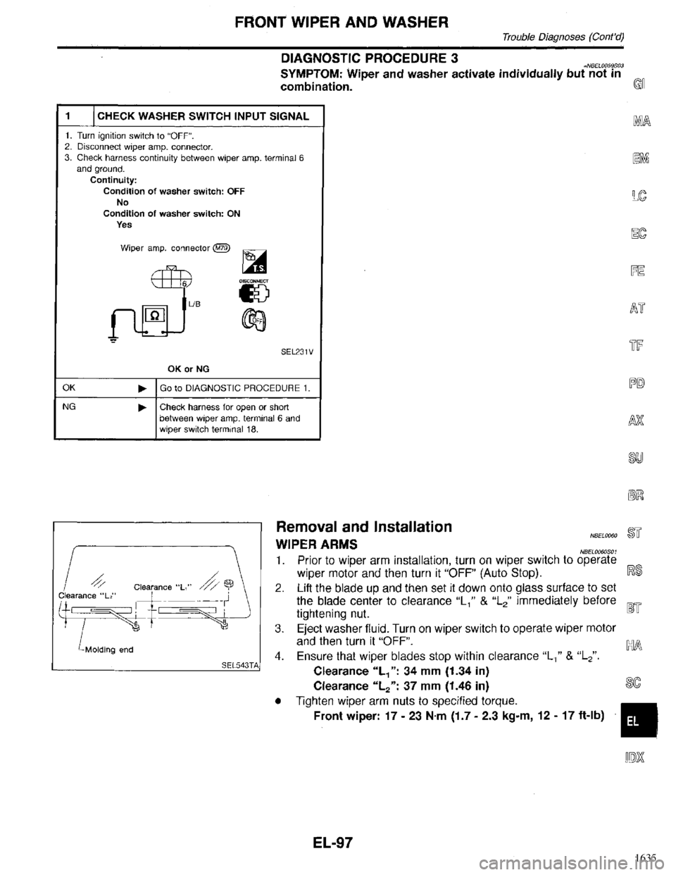 INFINITI QX4 1998  Factory Service Manual 1635 