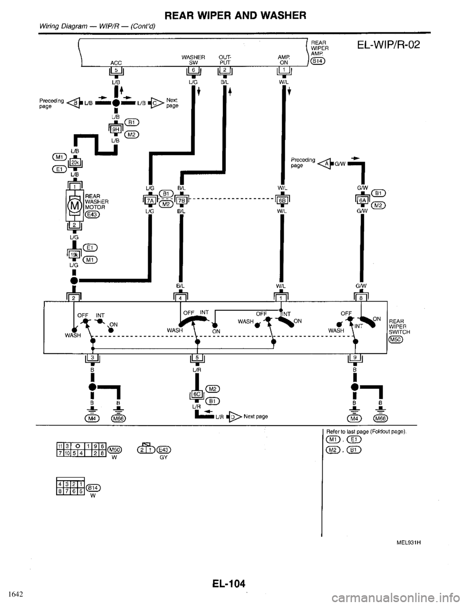 INFINITI QX4 1998  Factory Service Manual 1642 