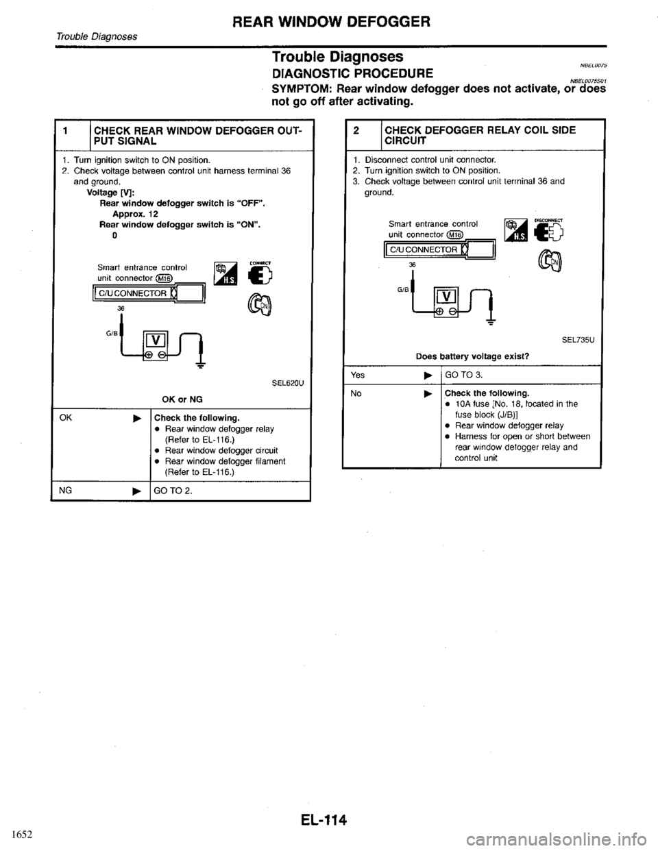 INFINITI QX4 1998  Factory Service Manual 1652 