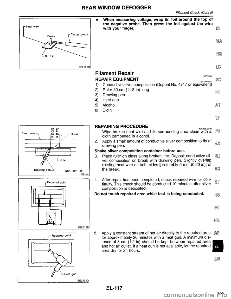 INFINITI QX4 1998  Factory Service Manual 1655 