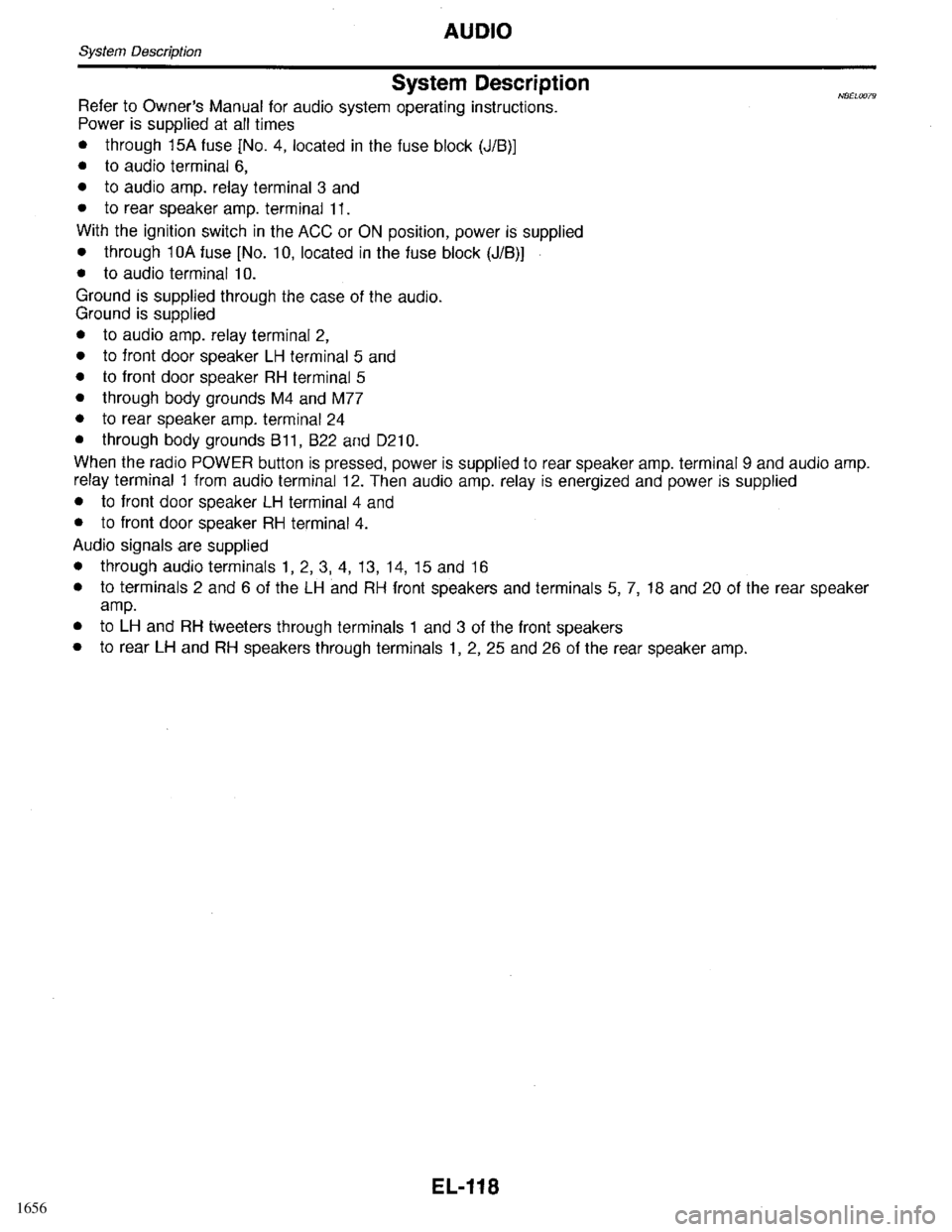 INFINITI QX4 1998  Factory Service Manual 1656 
