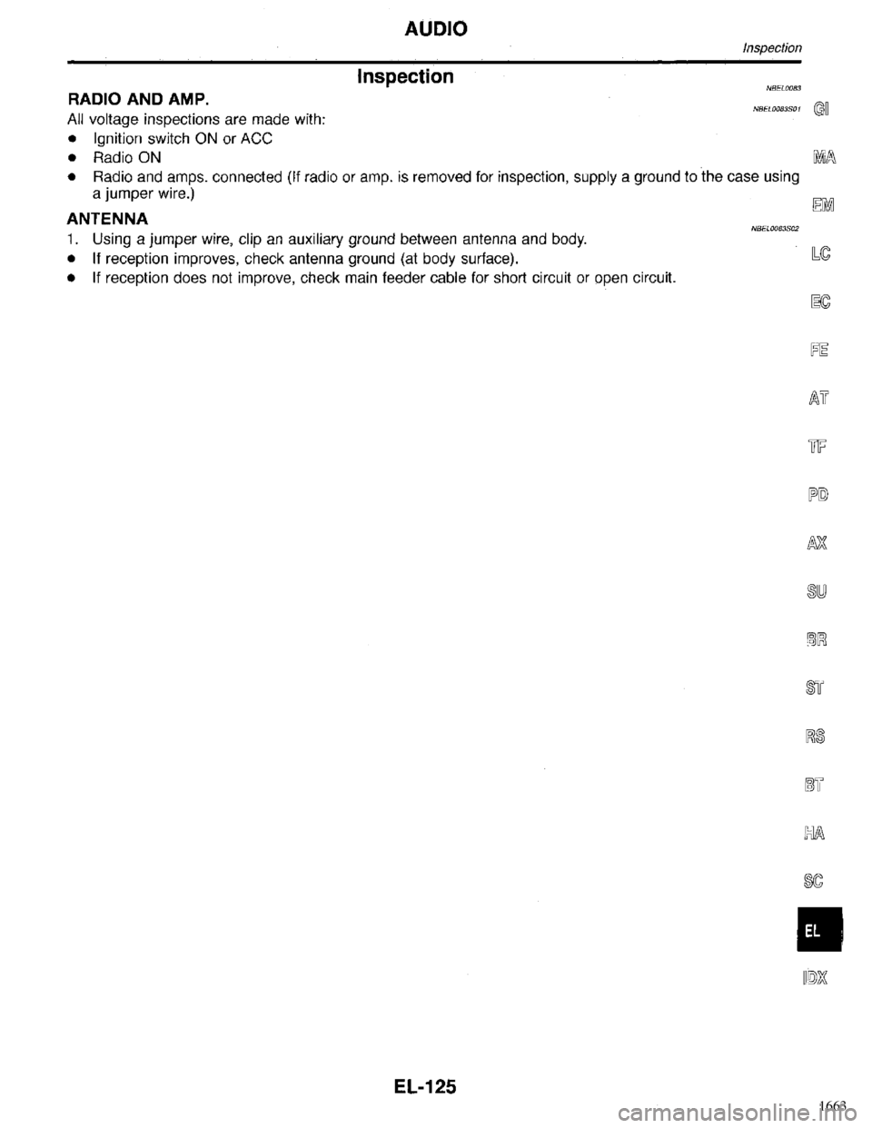 INFINITI QX4 1998  Factory Service Manual 1663 
