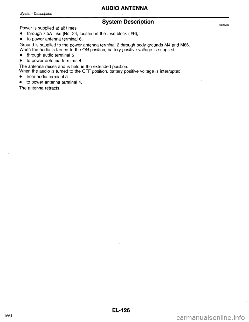INFINITI QX4 1998  Factory Service Manual 1664 