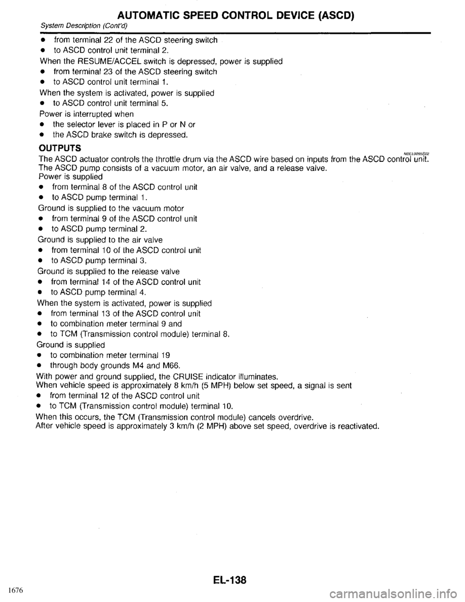 INFINITI QX4 1998  Factory Service Manual 1676 