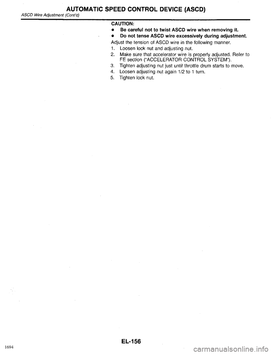 INFINITI QX4 1998  Factory Service Manual 1694 