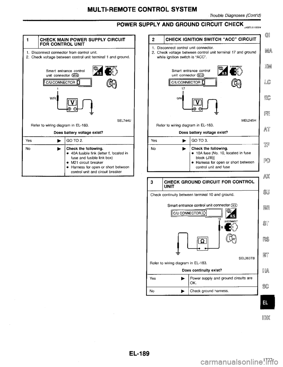 INFINITI QX4 1998  Factory Service Manual 1727 