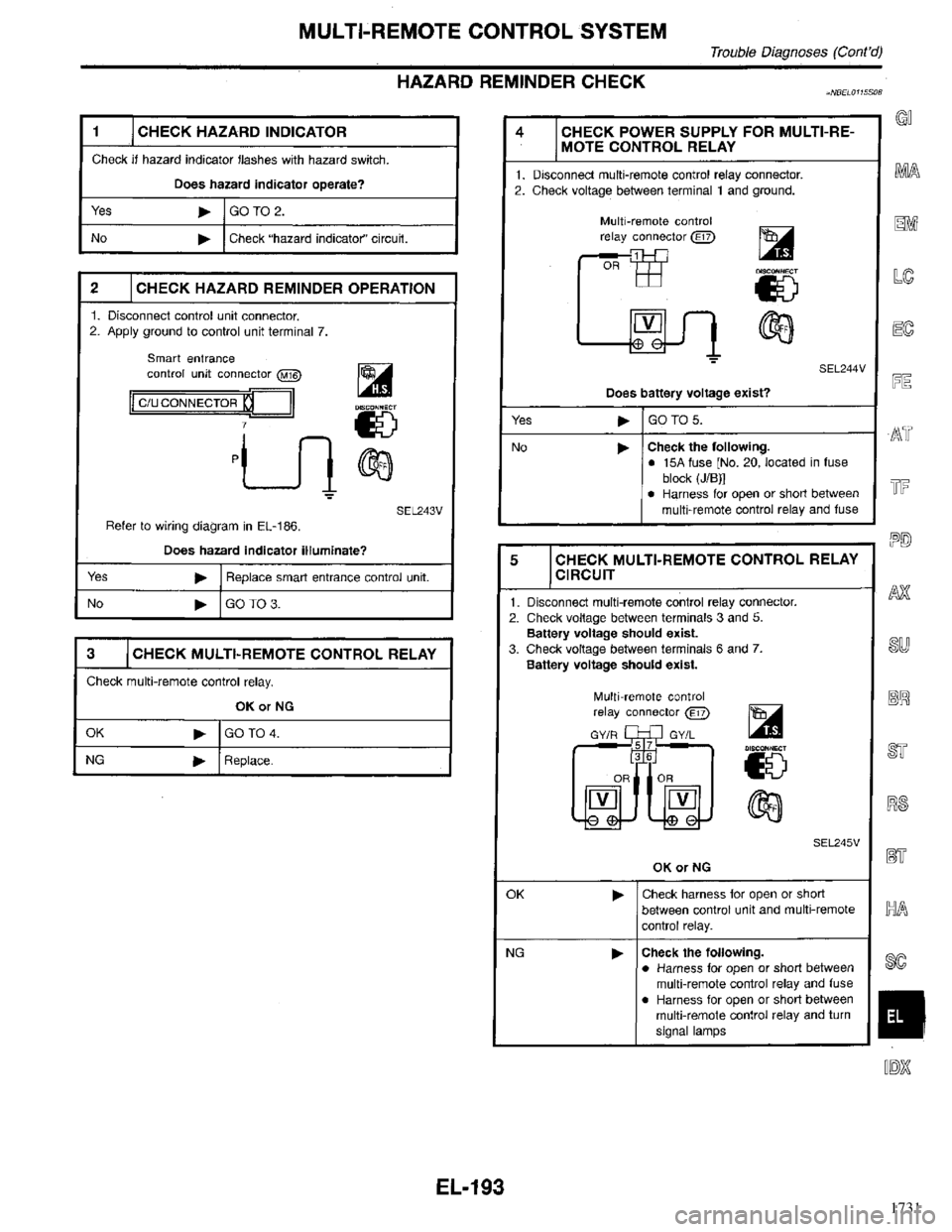 INFINITI QX4 1998  Factory Service Manual 1731 