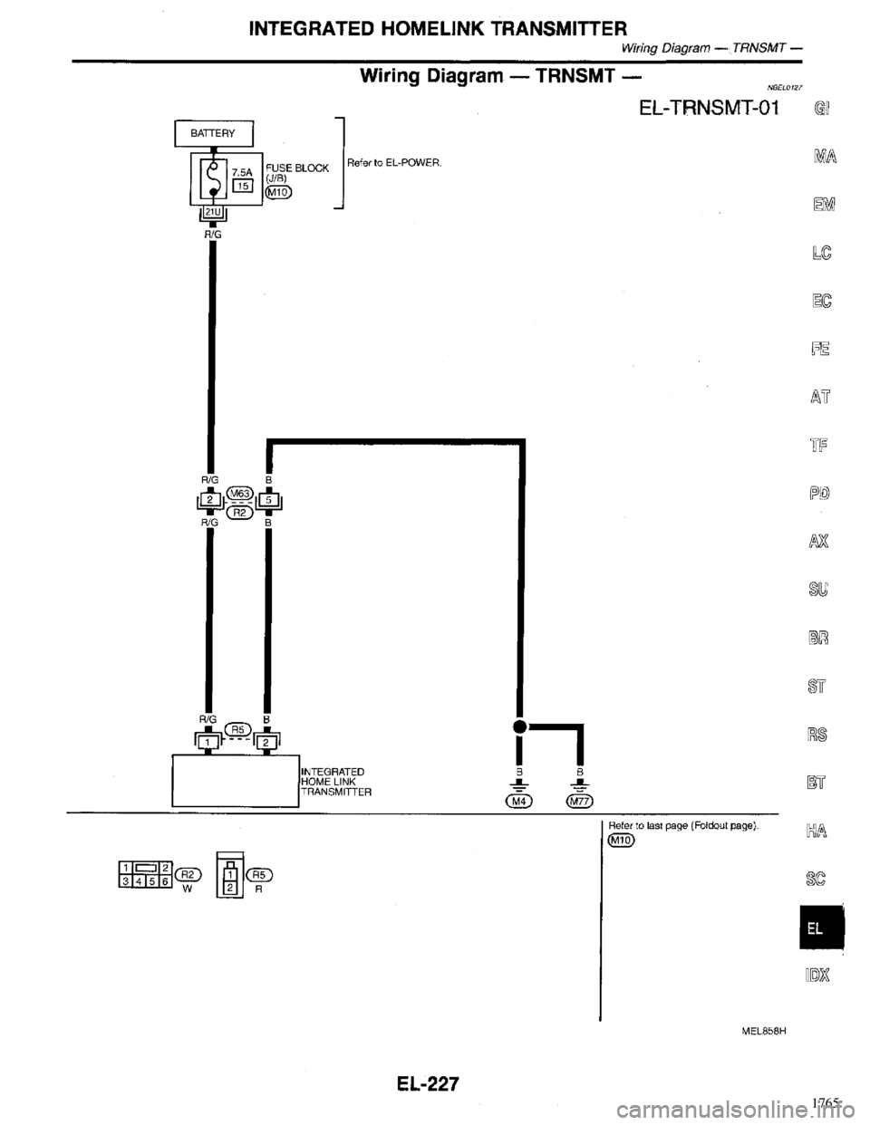INFINITI QX4 1998  Factory Service Manual 1765 