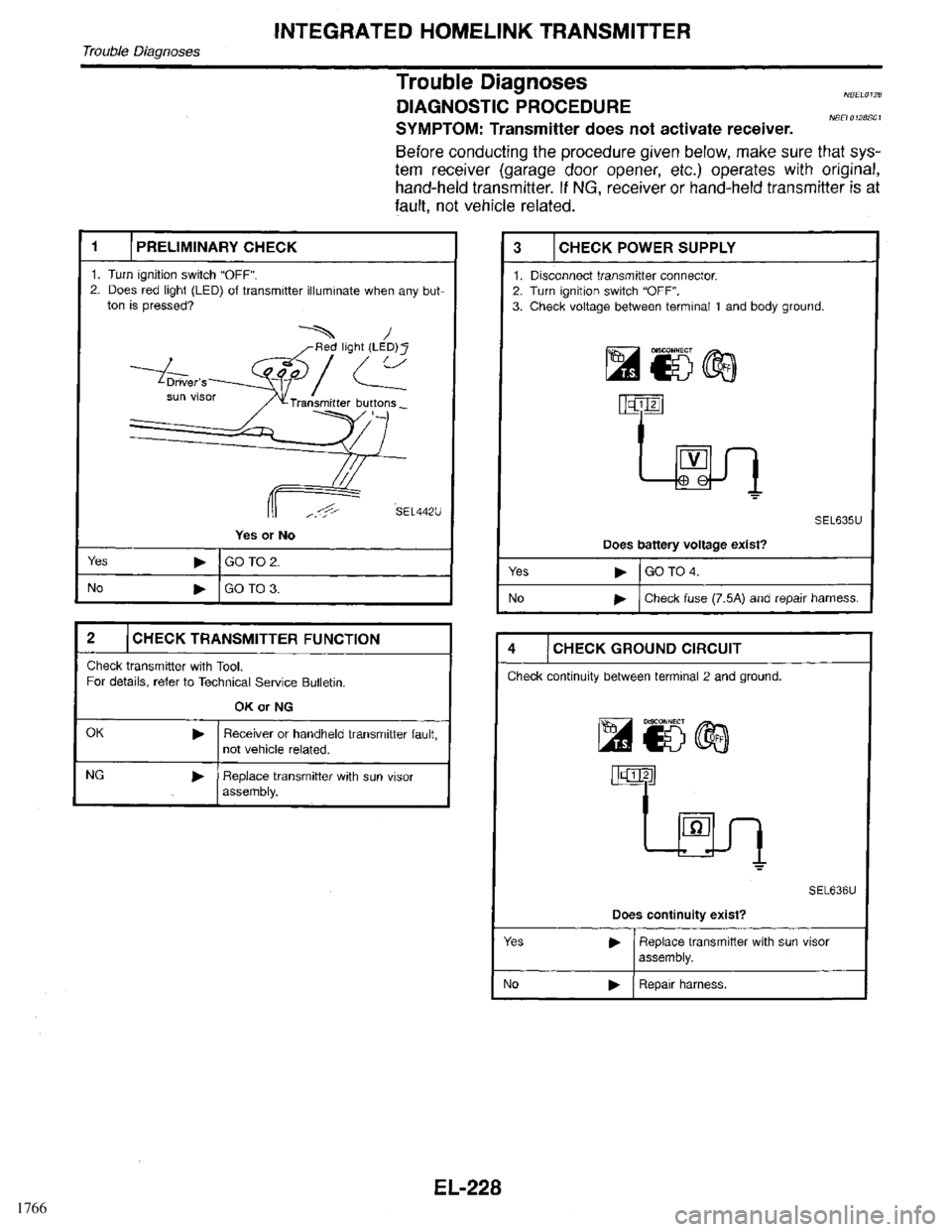 INFINITI QX4 1998  Factory Service Manual 1766 