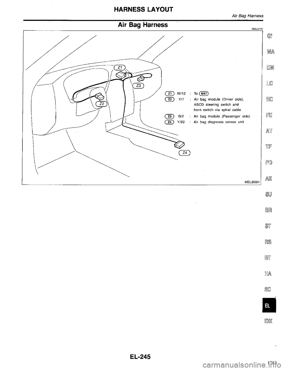 INFINITI QX4 1998  Factory Service Manual 1783 