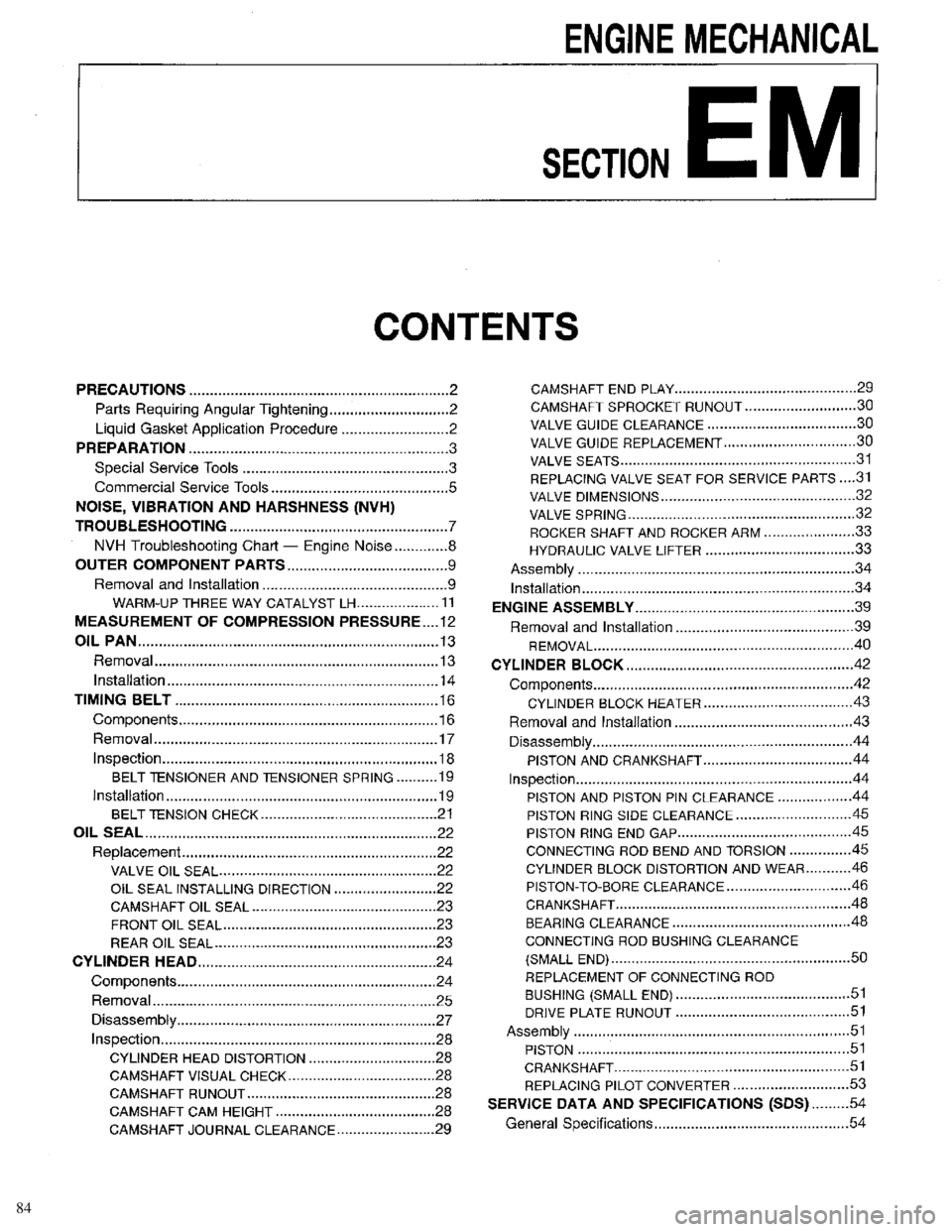 INFINITI QX4 1998  Factory Service Manual 84 