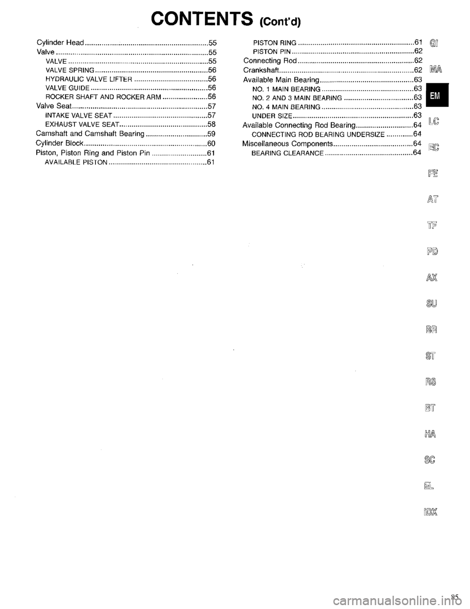 INFINITI QX4 1998  Factory Service Manual 85 
