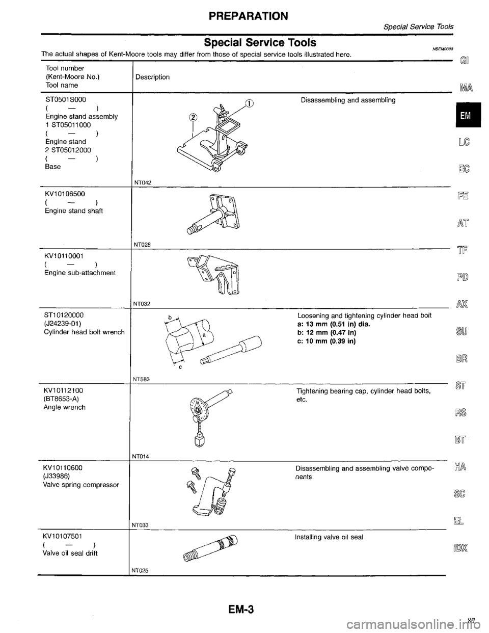 INFINITI QX4 1998  Factory Service Manual 87 