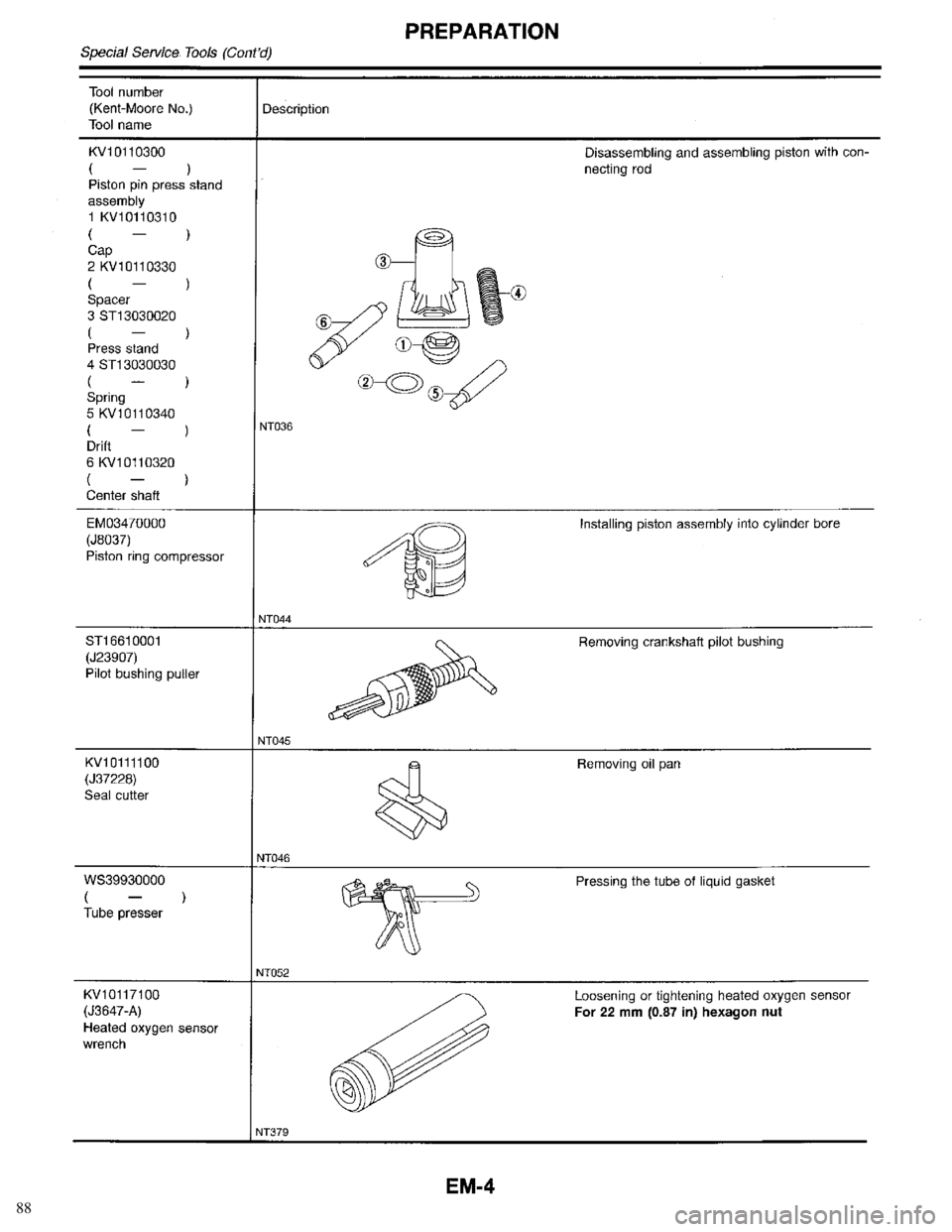 INFINITI QX4 1998  Factory Service Manual 88 