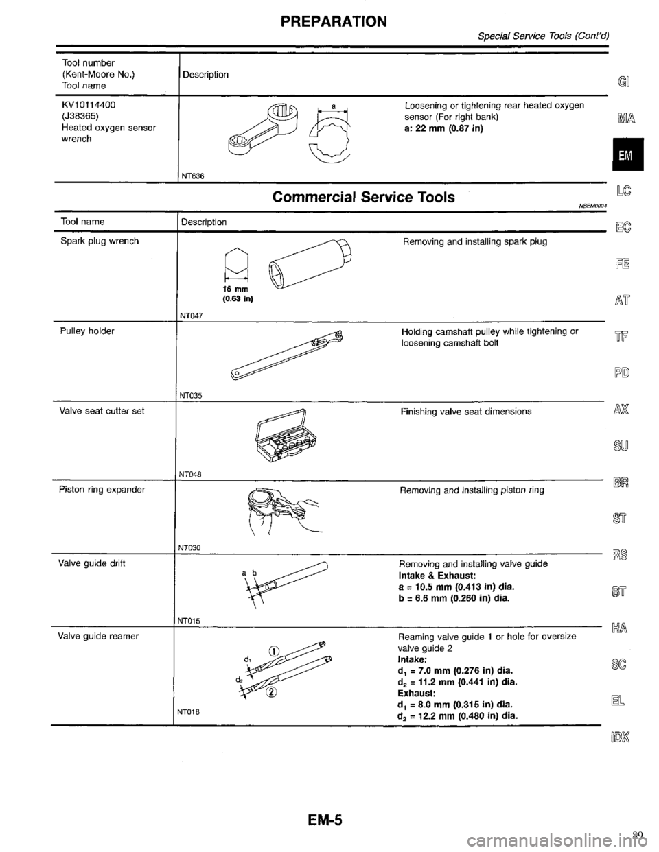 INFINITI QX4 1998  Factory Service Manual 89 