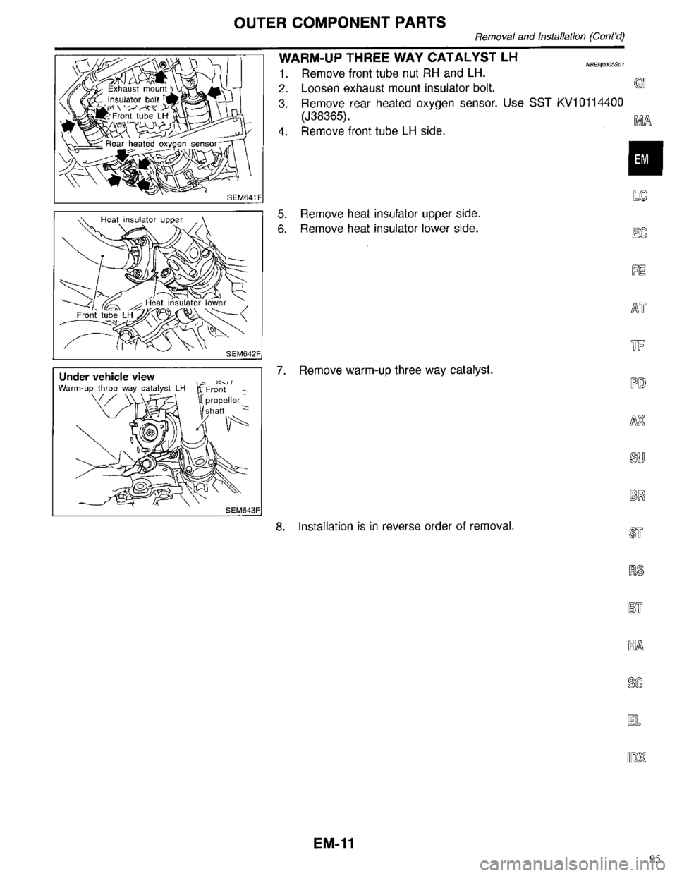 INFINITI QX4 1998  Factory Service Manual 95 