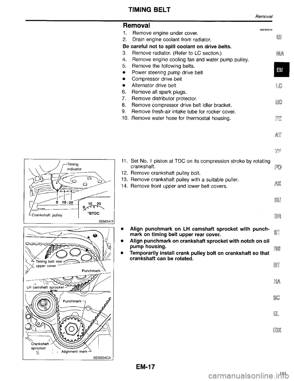 INFINITI QX4 1998  Factory Service Manual 101 