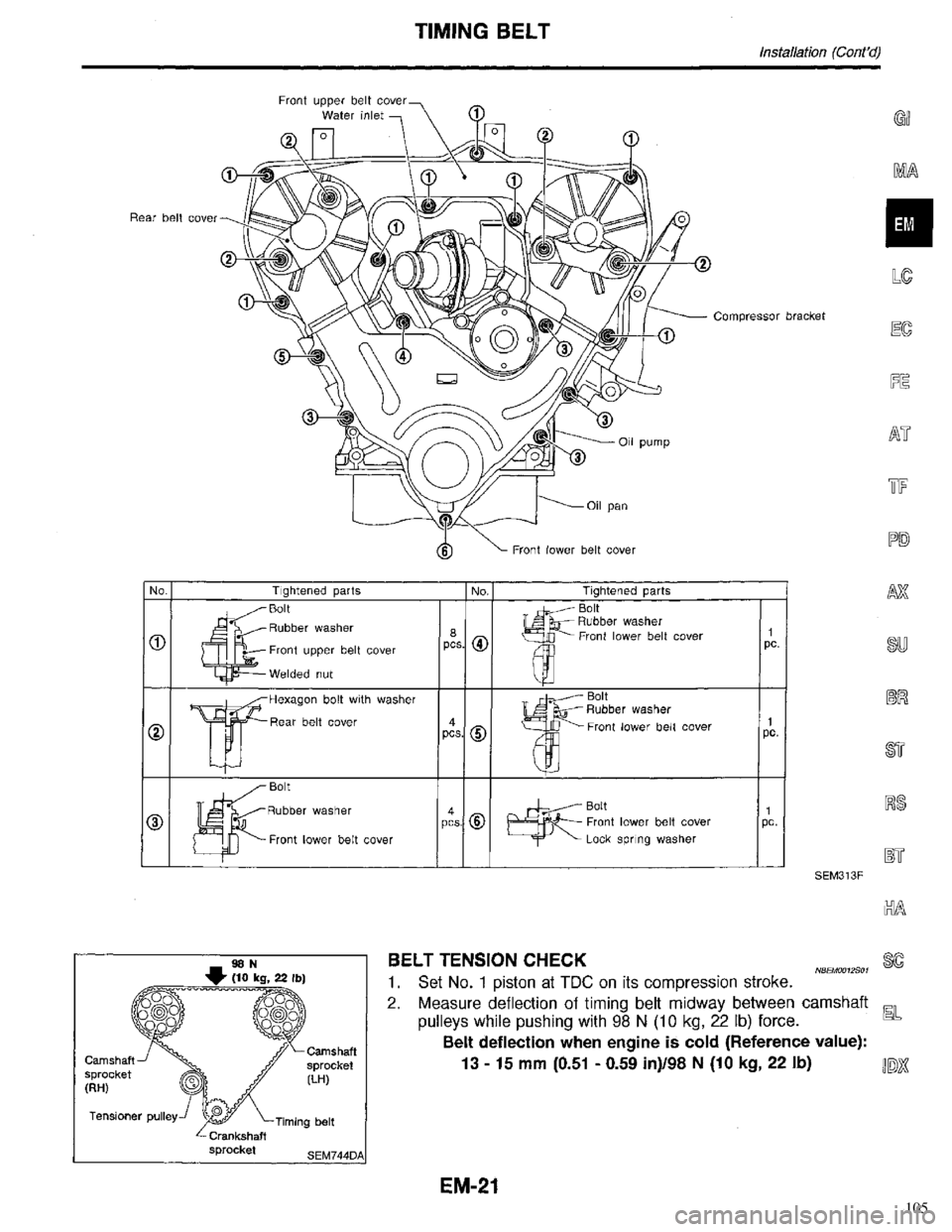 INFINITI QX4 1998  Factory Service Manual 105 
