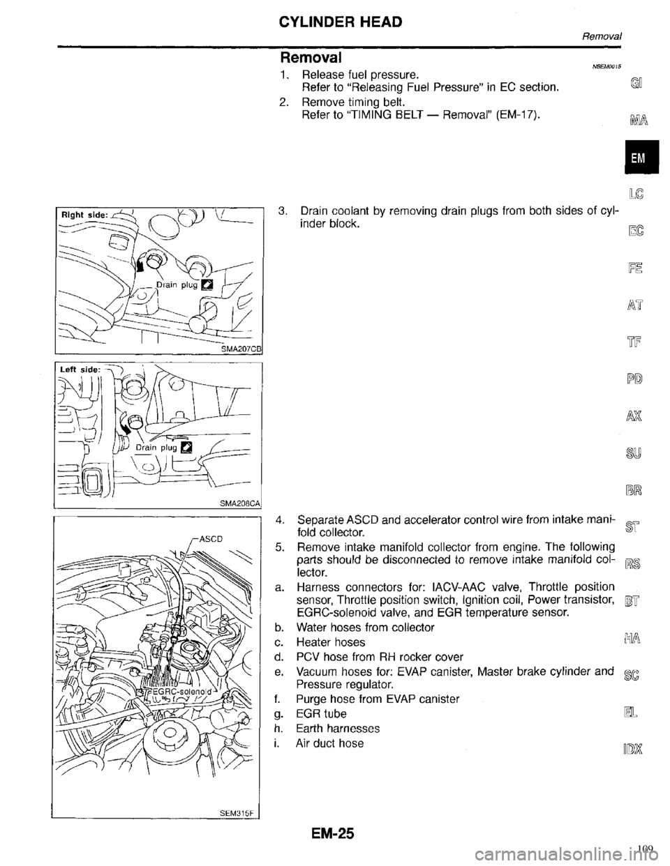 INFINITI QX4 1998  Factory Service Manual 109 