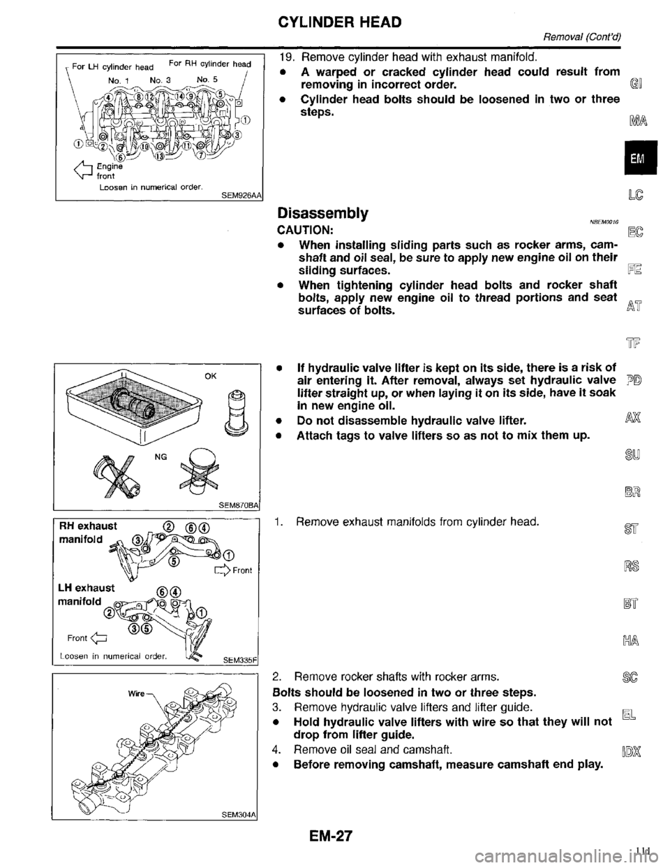 INFINITI QX4 1998  Factory Service Manual 111 