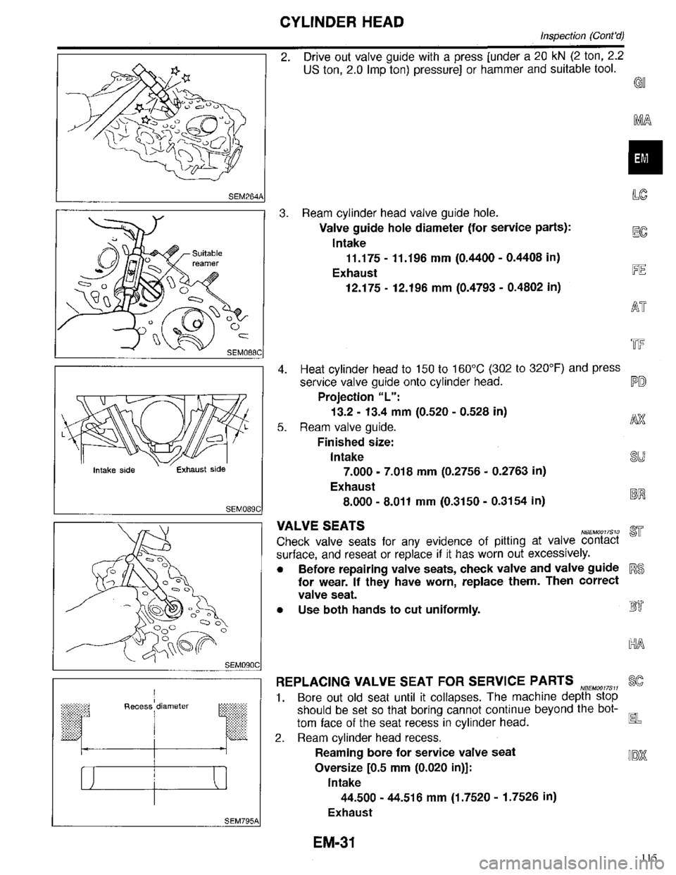 INFINITI QX4 1998  Factory Service Manual 115 