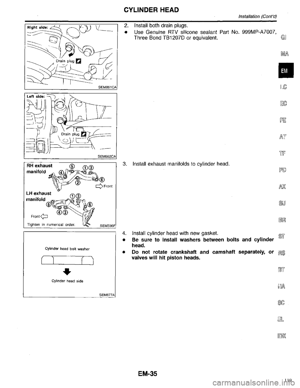 INFINITI QX4 1998  Factory Service Manual 119 
