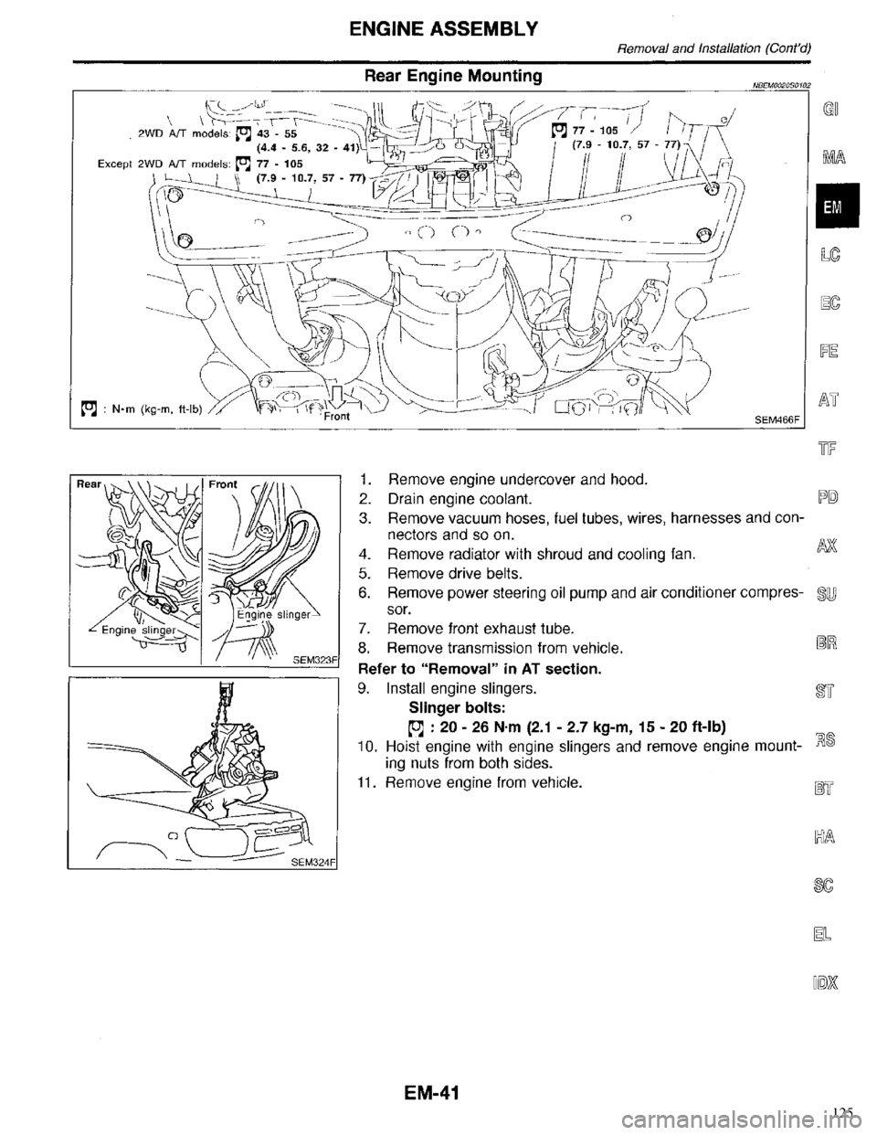 INFINITI QX4 1998  Factory Service Manual 125 